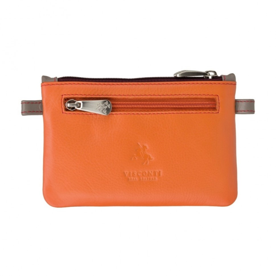 Visconti oranžová kožená klíčenka